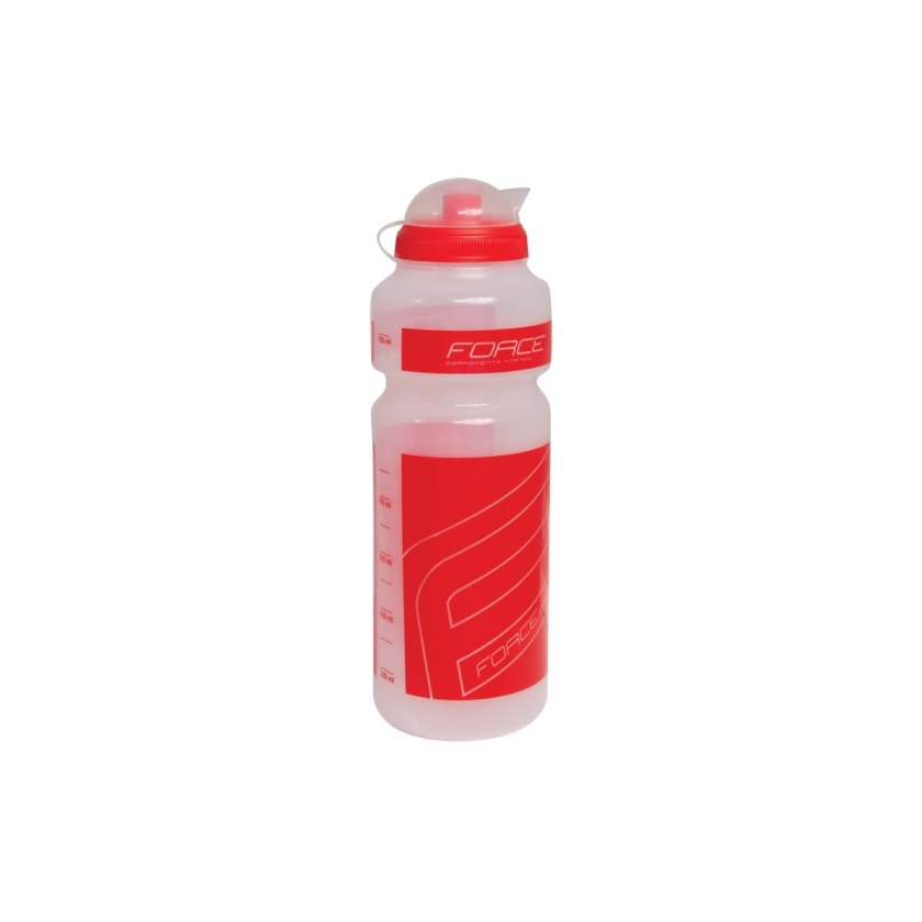 FORCE - fľaša "F" 0,75 l, číra/červená potlač