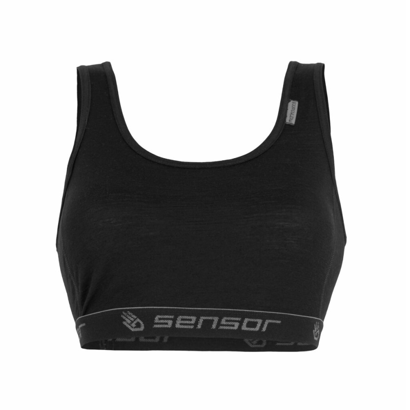 SENSOR - podprsenka MERINO ACTIVE čierna