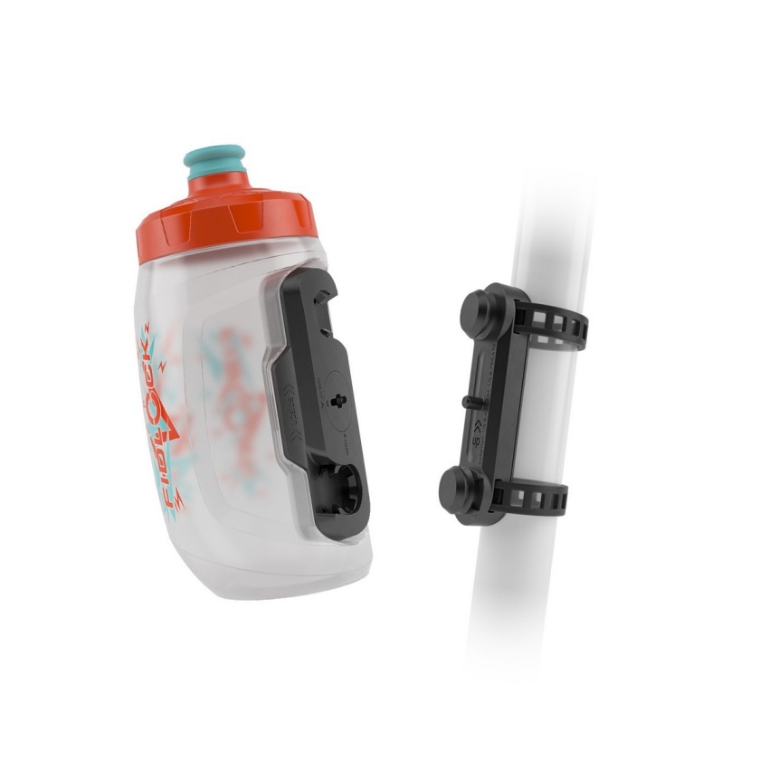 Detská fľaša Fidlock s BOTTLE TWIST SET ORANGE/BLUE 450ml + UNI BASE