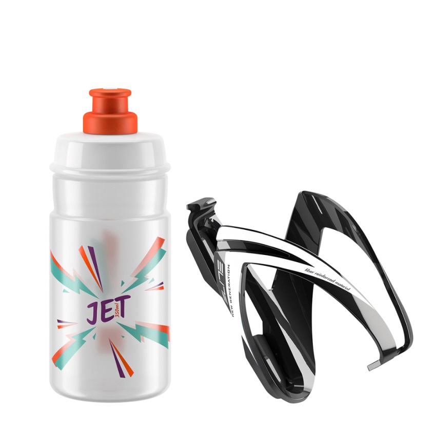 ELITE - KIT CEO 24´ košík čierny lesklý + fľaša JET číra/oranžová 350 ml